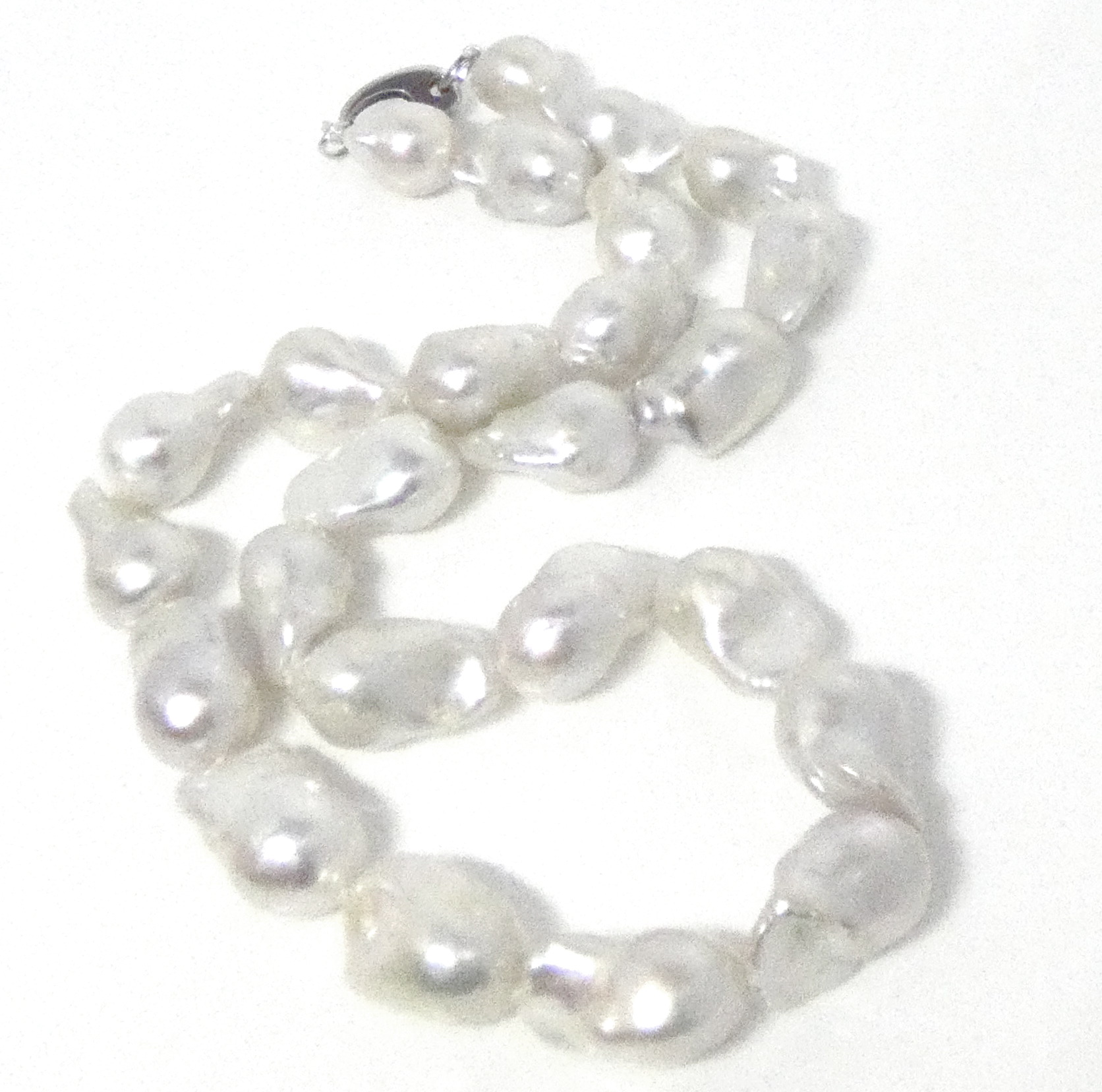 White Fireball Pearls Necklace